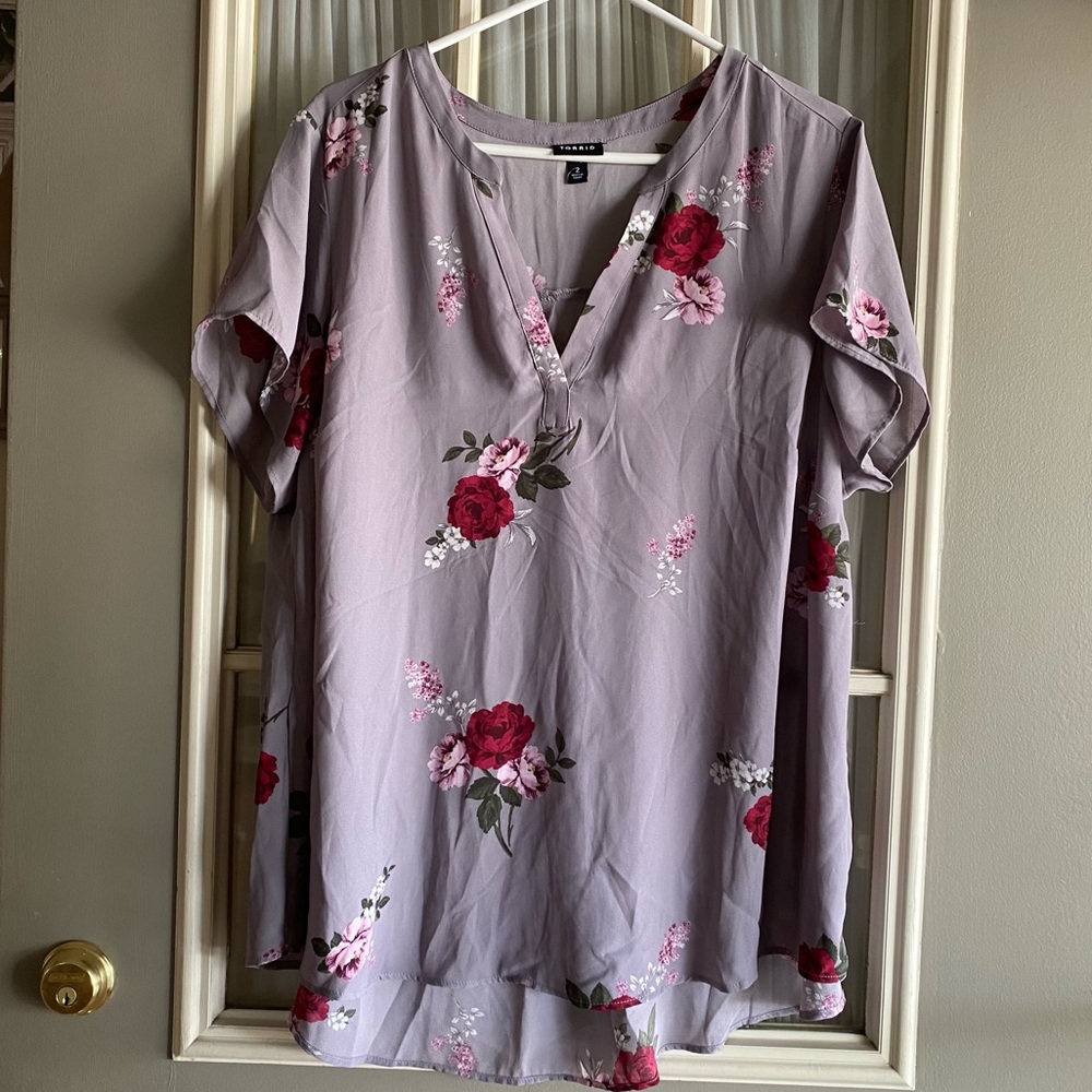 Torrid Lavender Floral Blouse